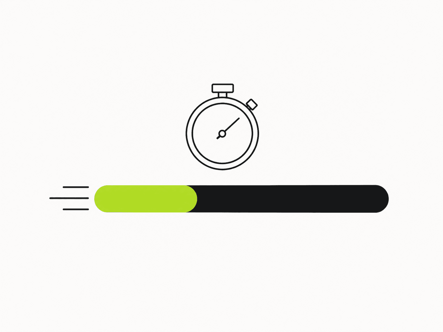 Shopify store speed optimization illustrated by a progress bar and stopwatch